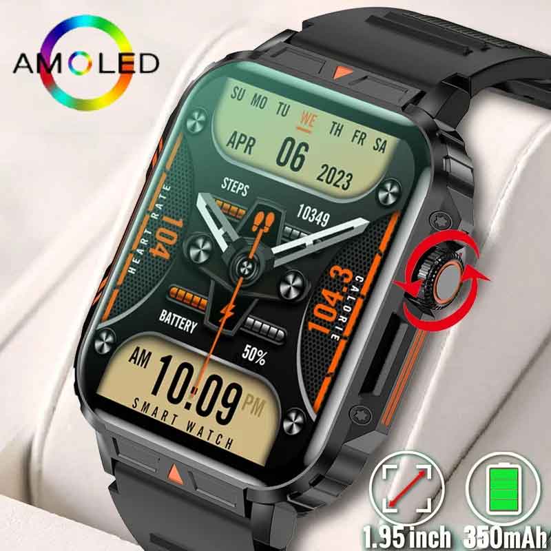 Smartwatch Square Watches For Men - ساعة ذكية عسكرية خارجية للرجال ،