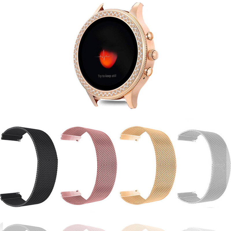 Fossil Watches Smartwatch Gold - 18 مللي متر Milanese حلقة حزام