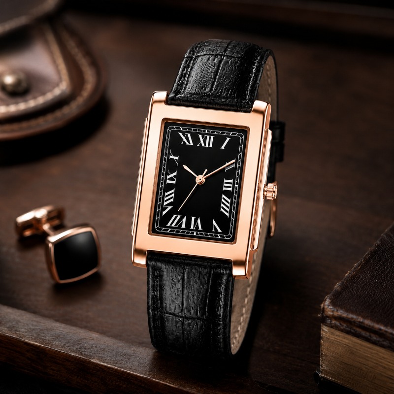Smartwatch Square Watches For Men - ساعة رجالية كلاسيكية للأعمال بتصميم مربع