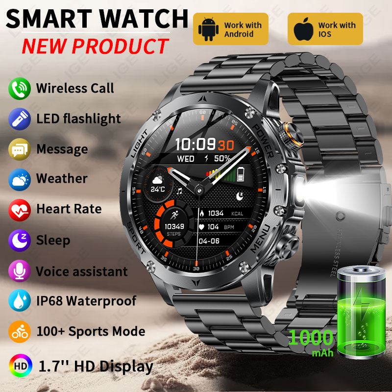 Smartwatch Running Watches For Men - ساعة ذكية جديدة للرجال ببطارية 1000