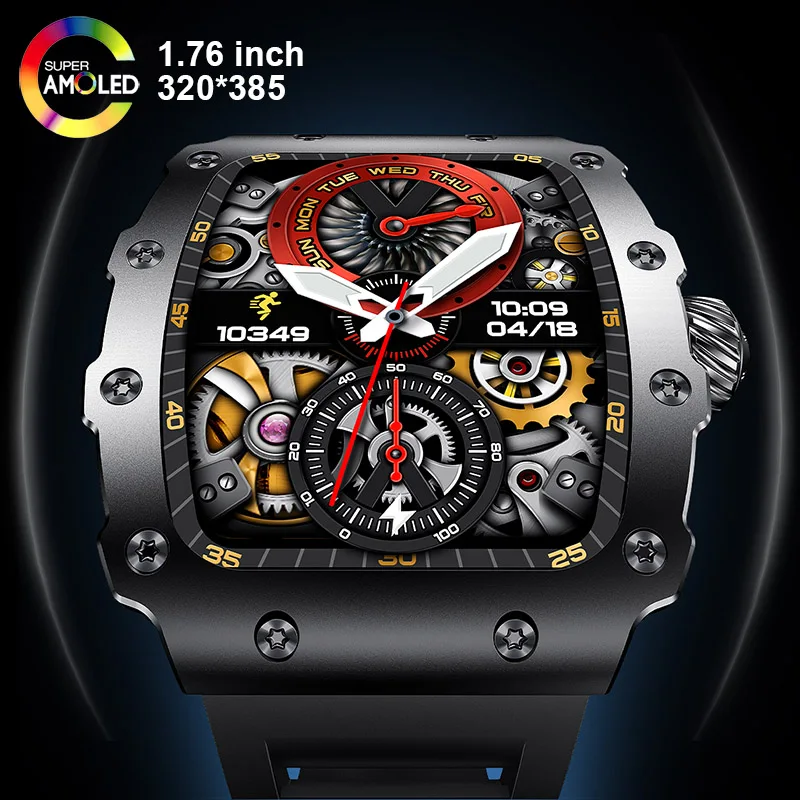 Smartwatch Square Watches For Men - الاتجاه الجديد ساعة ذكية 1.76 بوصة