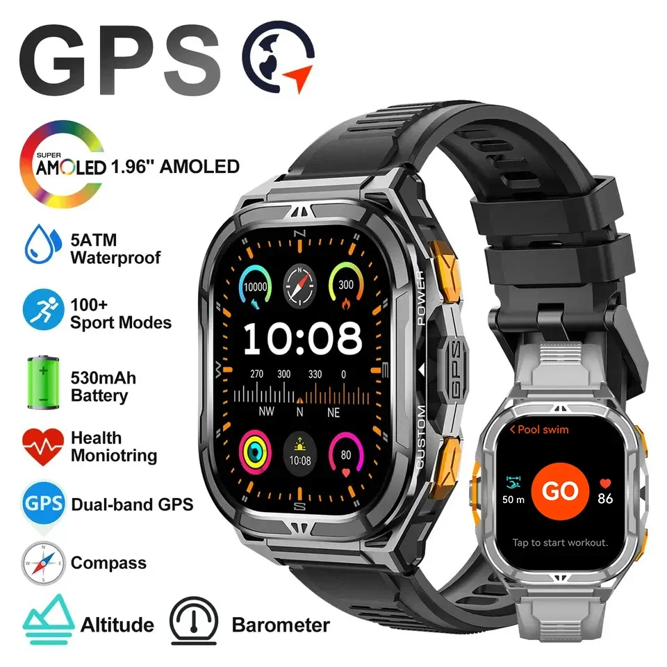 Smartwatch Digital Watches For Men - ساعة ذكية فاخرة بشاشة AMOLED مع