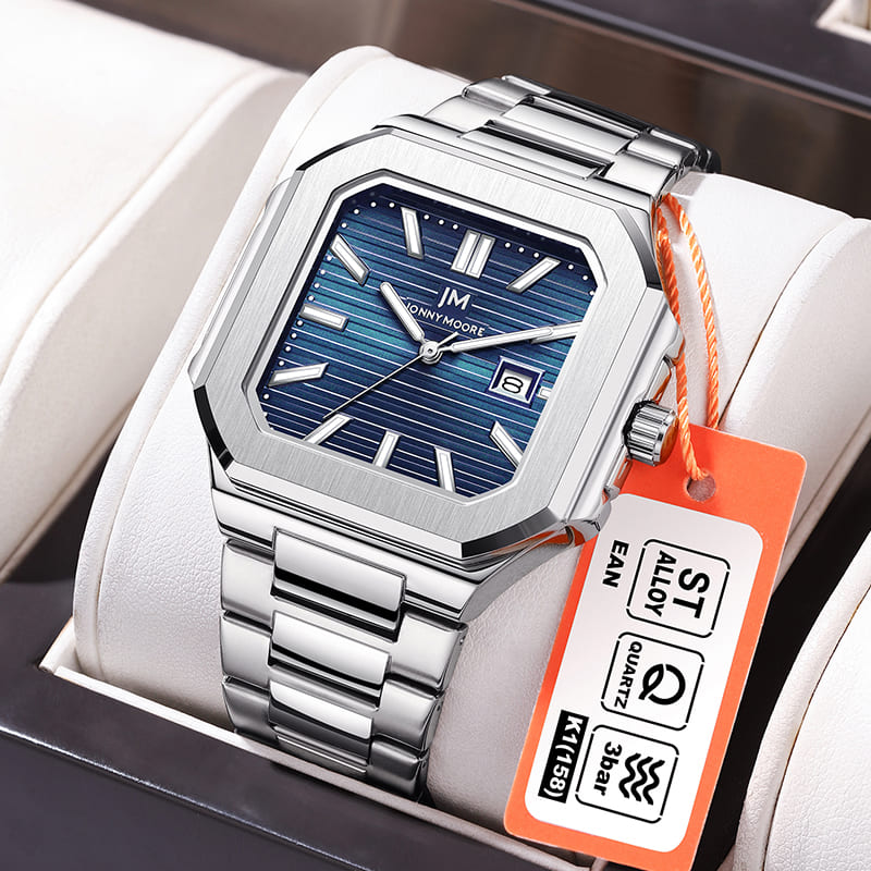 Smartwatch Square Watches For Men - جوني مور K1050 موضة فاخرة الصلب