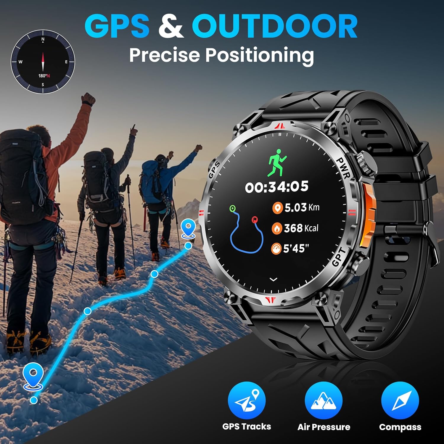 ساعة ذكية عسكرية جديدة لعام 20 - مراجعة Smartwatch Professional Watches For Men وسعره