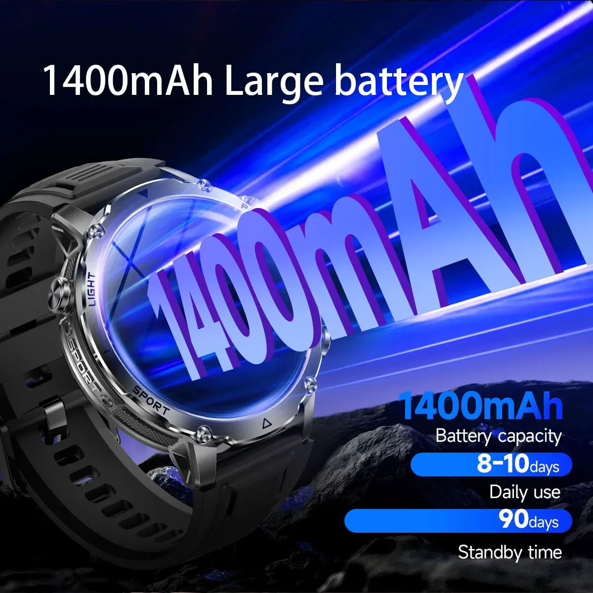 ساعة ذكية للرجال ببطارية كبيرة - مراجعة Smartwatch Branded Watches For Men وسعره