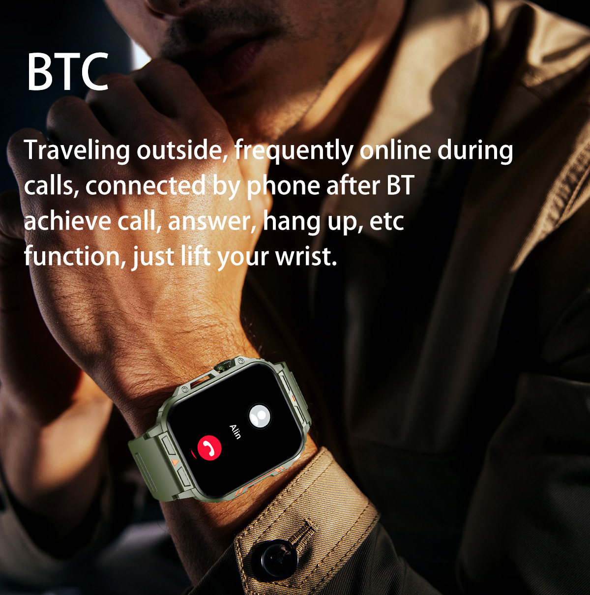 ساعة ذكية عسكرية خارجية للرجال - مراجعة Smartwatch Square Watches For Men وسعره
