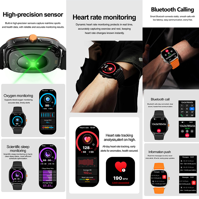 ساعة ذكية YAOCX HK73 AMOLED لل - مراجعة Smartwatch Square Watches For Men وسعره