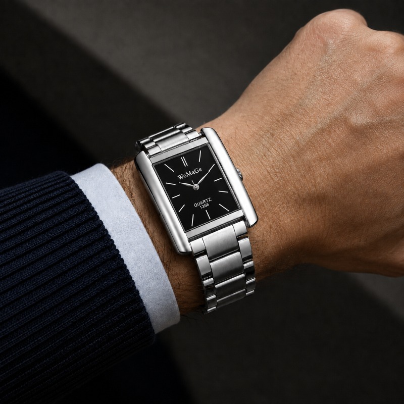 ساعة رجالية أنيقة بتصميم مربع، - مراجعة Smartwatch Square Watches For Men وسعره