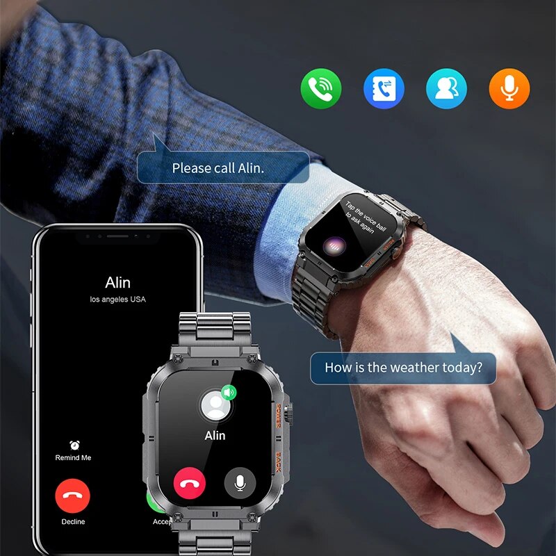 LIGE-ساعة ذكية للياقة البدنية  - مراجعة Smartwatch Digital Watches For Men وسعره
