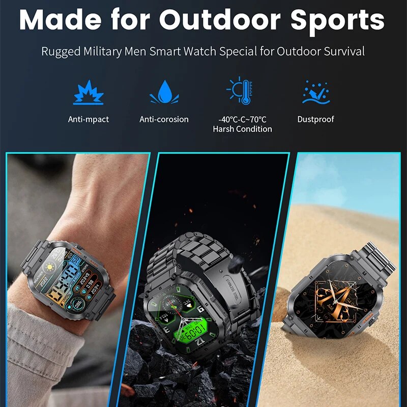 LIGE-ساعة ذكية للياقة البدنية  - مراجعة Smartwatch Digital Watches For Men وسعره