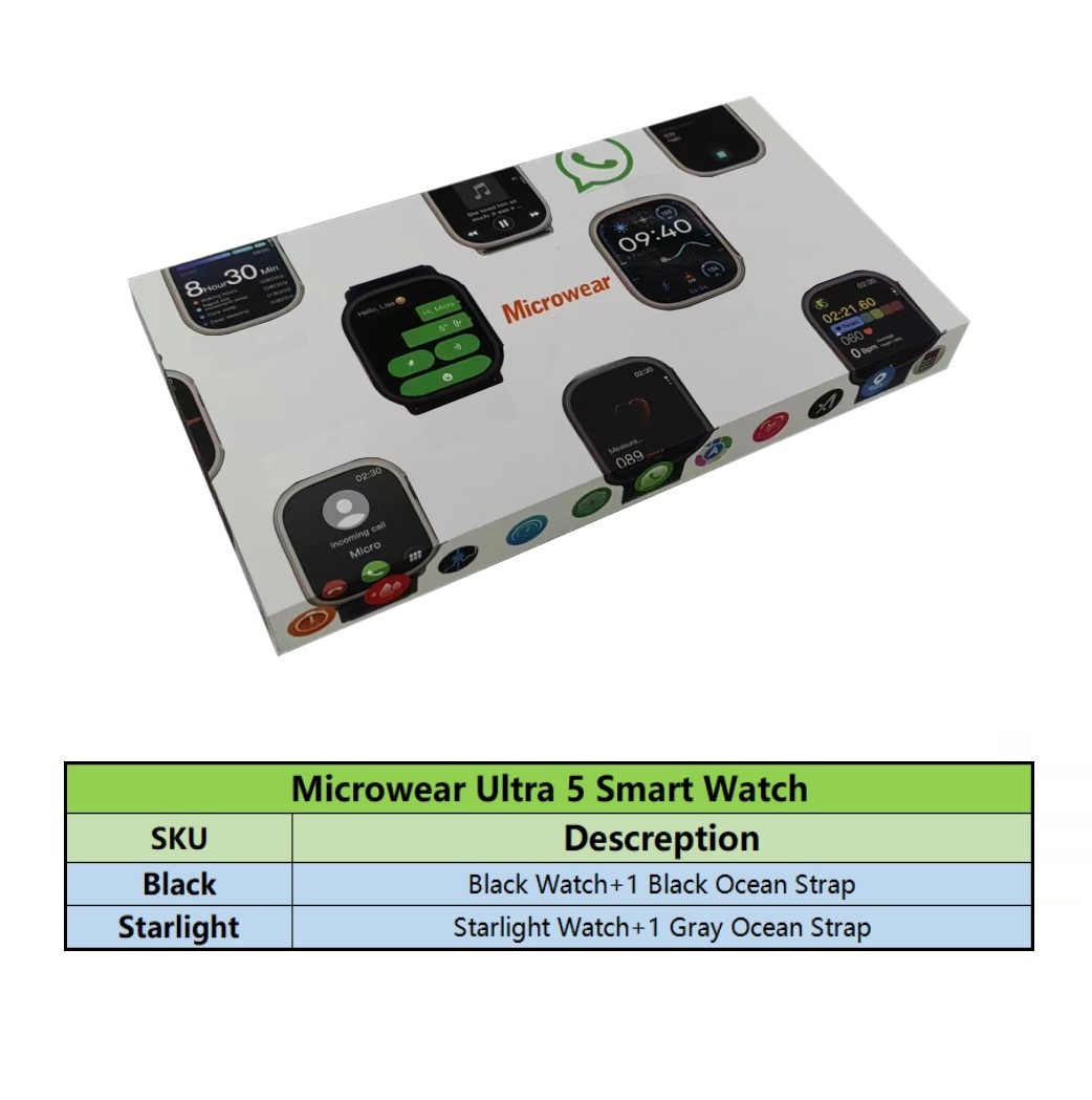 ساعة ذكية Ultra5 مع ميزة الرد  - مراجعة Smartwatch Watch Whatsapp وسعره