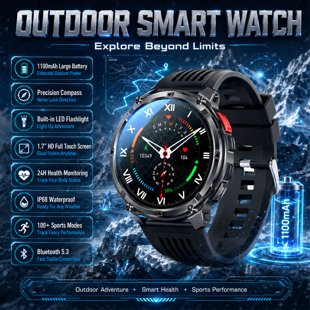ساعة ذكية YAOCX AMOLED جديدة ل - مراجعة Smartwatch Professional Watches For Men وسعره