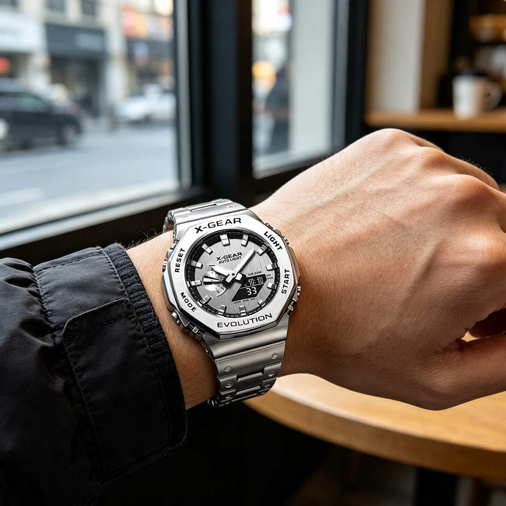 ساعة رياضية رقمية بشاشة مزدوجة - مراجعة Smartwatch Digital Watches For Men وسعره