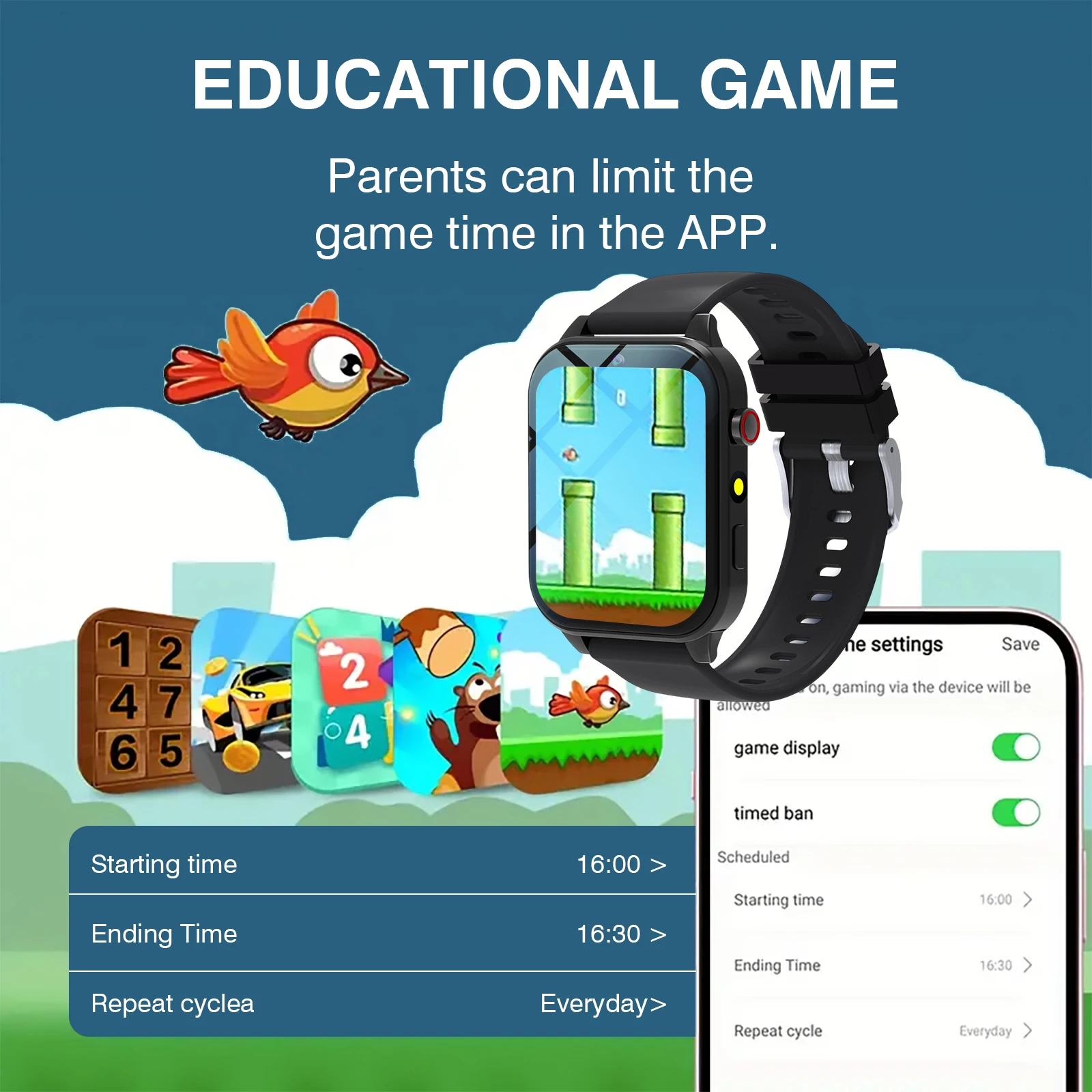 ساعة ذكية للأطفال 18 لعبة كامي - مراجعة Smartwatch Watches For Kid Boy Waterproof وسعره