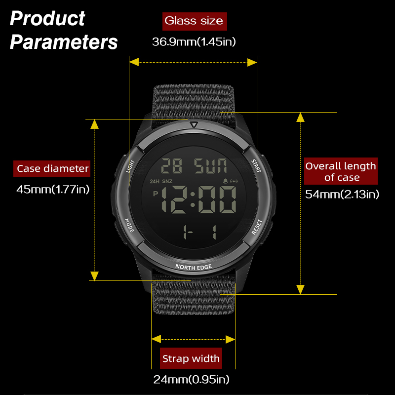 NORTH EDGE 2025 TERRAX ساعة رق - مراجعة Smartwatch Digital Watches For Men وسعره