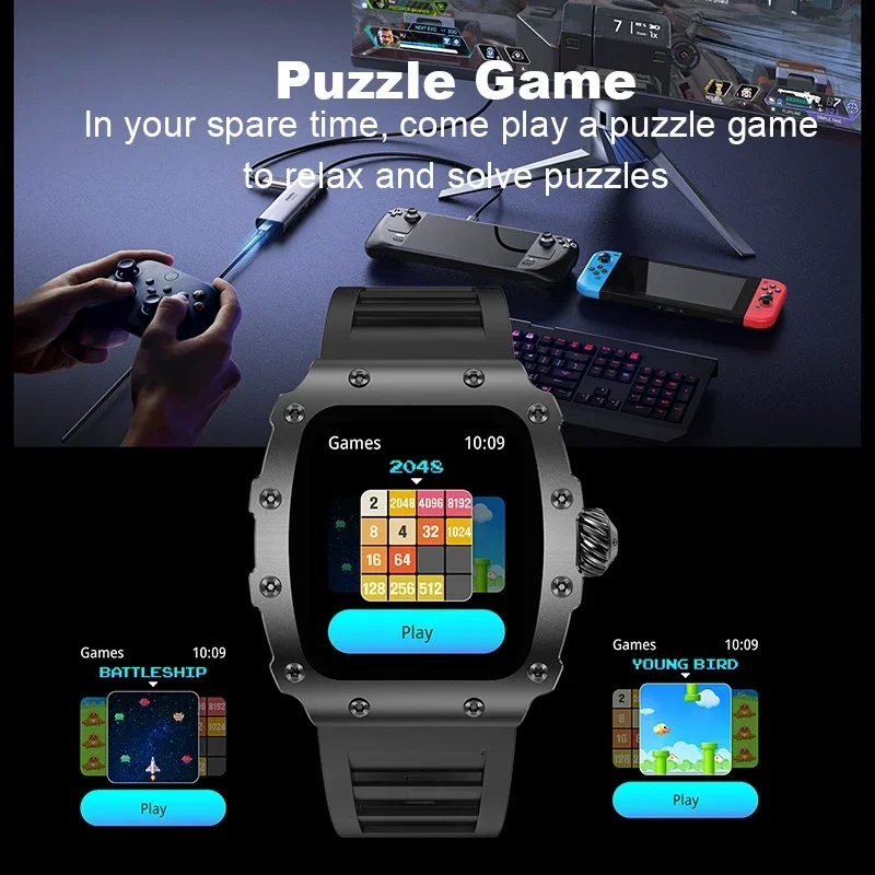 الاتجاه الجديد ساعة ذكية 1.76  - مراجعة Smartwatch Square Watches For Men وسعره