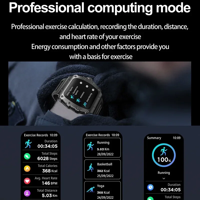 الاتجاه الجديد ساعة ذكية 1.76  - مراجعة Smartwatch Square Watches For Men وسعره