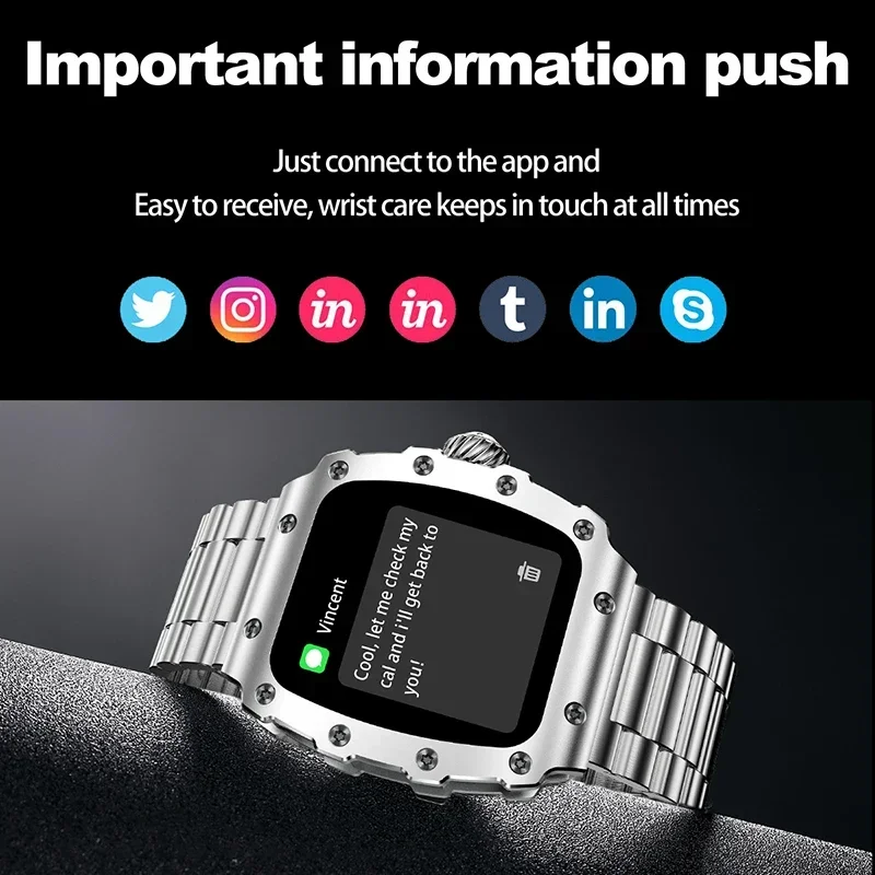 الاتجاه الجديد ساعة ذكية 1.76  - مراجعة Smartwatch Square Watches For Men وسعره