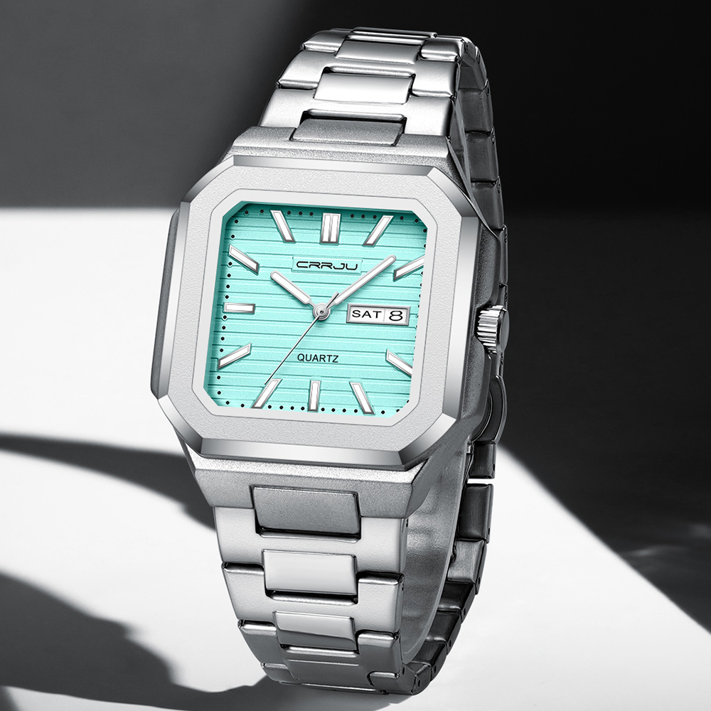 ساعة CRRJU رجالية كاجوال من ال - مراجعة Smartwatch Square Watches For Men وسعره
