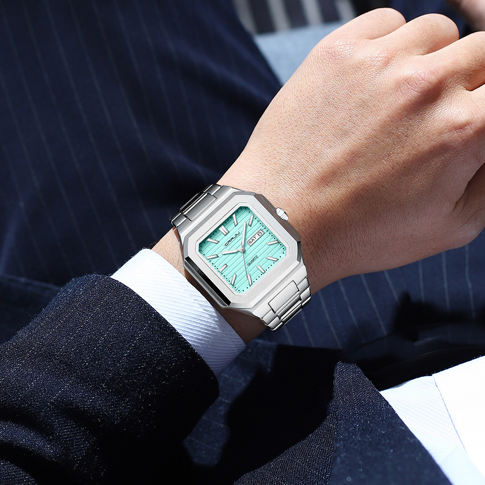 ساعة CRRJU رجالية كاجوال من ال - مراجعة Smartwatch Square Watches For Men وسعره