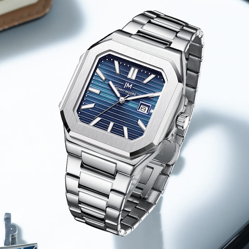 جوني مور K1050 موضة فاخرة الصل - مراجعة Smartwatch Square Watches For Men وسعره