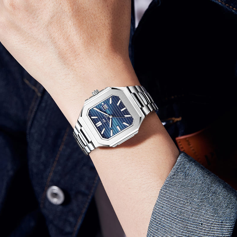جوني مور K1050 موضة فاخرة الصل - مراجعة Smartwatch Square Watches For Men وسعره