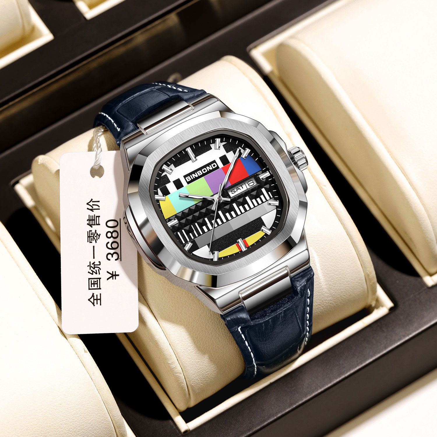ساعة يد رجالية مربعة أصلية من  - مراجعة Smartwatch Square Watches For Men وسعره